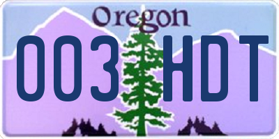 OR license plate 003HDT