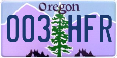 OR license plate 003HFR