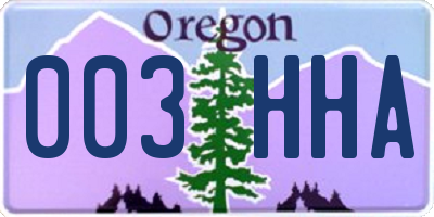OR license plate 003HHA