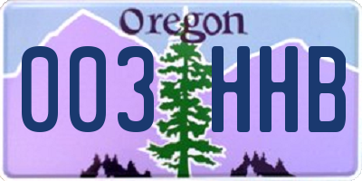 OR license plate 003HHB