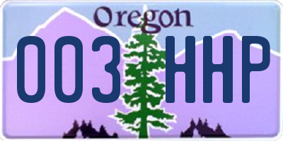 OR license plate 003HHP