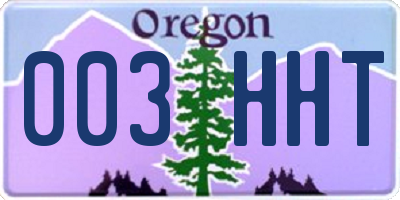 OR license plate 003HHT