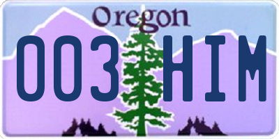 OR license plate 003HIM