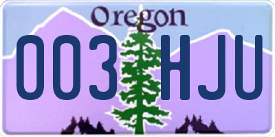 OR license plate 003HJU