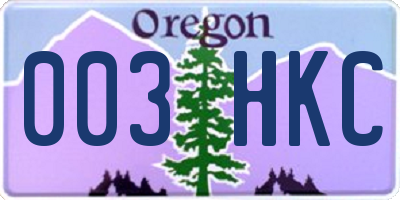 OR license plate 003HKC