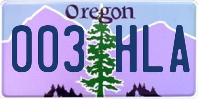 OR license plate 003HLA