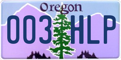 OR license plate 003HLP