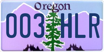 OR license plate 003HLR