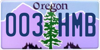 OR license plate 003HMB