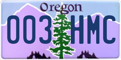 OR license plate 003HMC