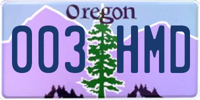 OR license plate 003HMD