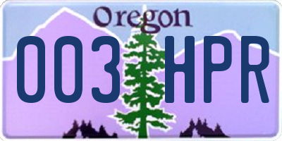 OR license plate 003HPR