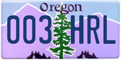 OR license plate 003HRL