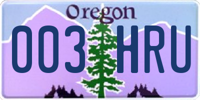 OR license plate 003HRU