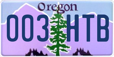OR license plate 003HTB