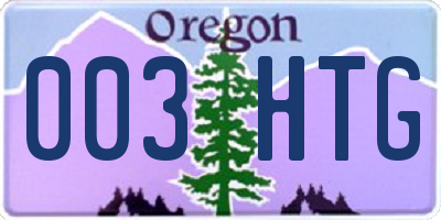 OR license plate 003HTG
