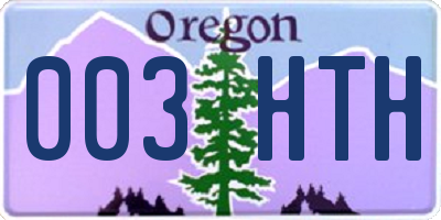 OR license plate 003HTH