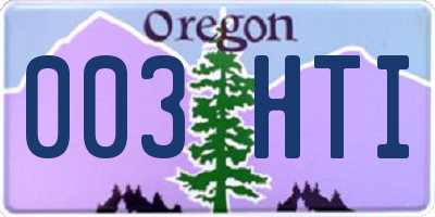OR license plate 003HTI
