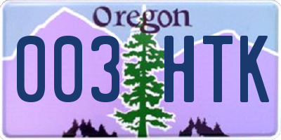 OR license plate 003HTK