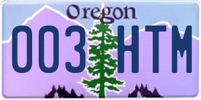 OR license plate 003HTM