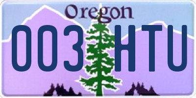 OR license plate 003HTU
