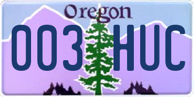 OR license plate 003HUC