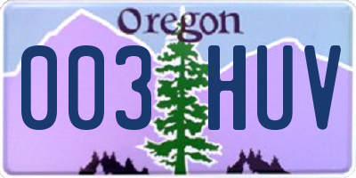OR license plate 003HUV