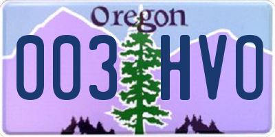OR license plate 003HVO