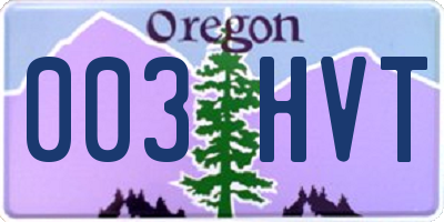 OR license plate 003HVT