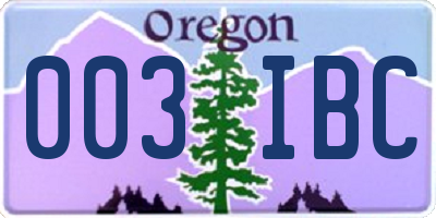 OR license plate 003IBC