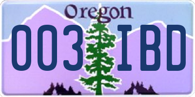 OR license plate 003IBD