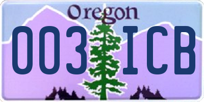 OR license plate 003ICB