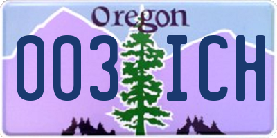 OR license plate 003ICH