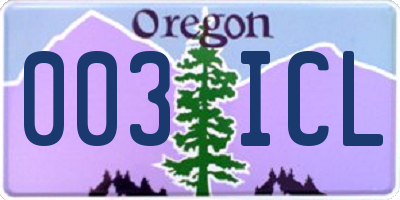 OR license plate 003ICL