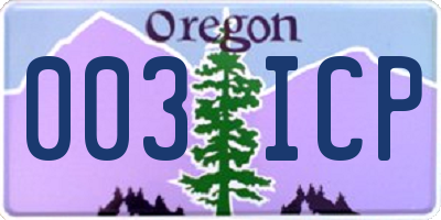 OR license plate 003ICP