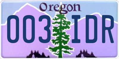 OR license plate 003IDR