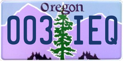 OR license plate 003IEQ