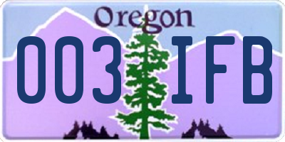 OR license plate 003IFB