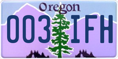 OR license plate 003IFH