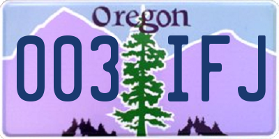 OR license plate 003IFJ