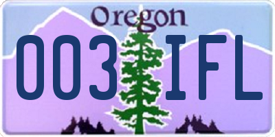 OR license plate 003IFL