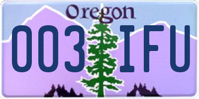 OR license plate 003IFU
