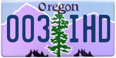 OR license plate 003IHD