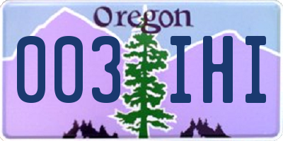OR license plate 003IHI