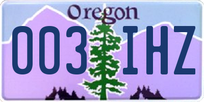 OR license plate 003IHZ