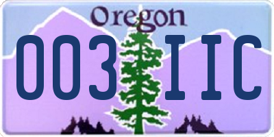OR license plate 003IIC
