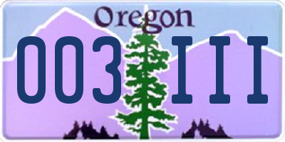 OR license plate 003III
