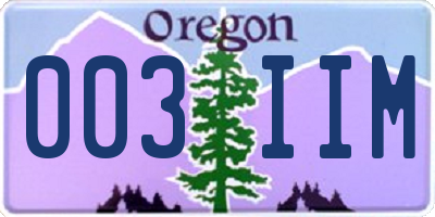 OR license plate 003IIM