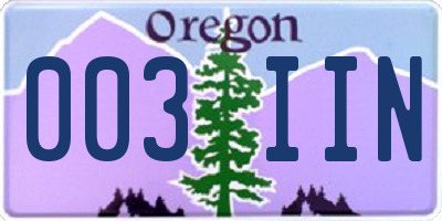 OR license plate 003IIN