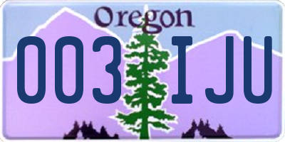 OR license plate 003IJU